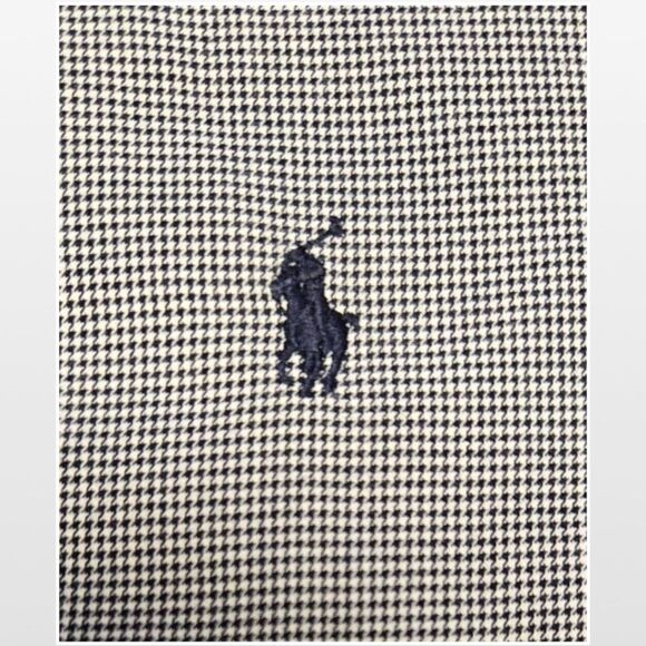 Ralph Lauren Shirt Mens 2XLT Long Sleeve Blue White Plaid Houndstooth Button - Picture 5 of 15